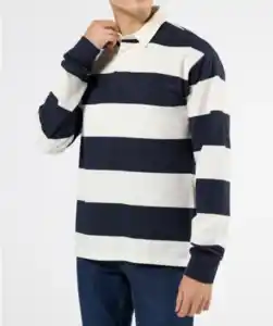 Gestreiftes Langarmshirt, dunkelblau/weiß