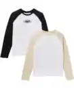 Bild 1 von Langarmshirts aus Baumwolle, schwarz/beige
