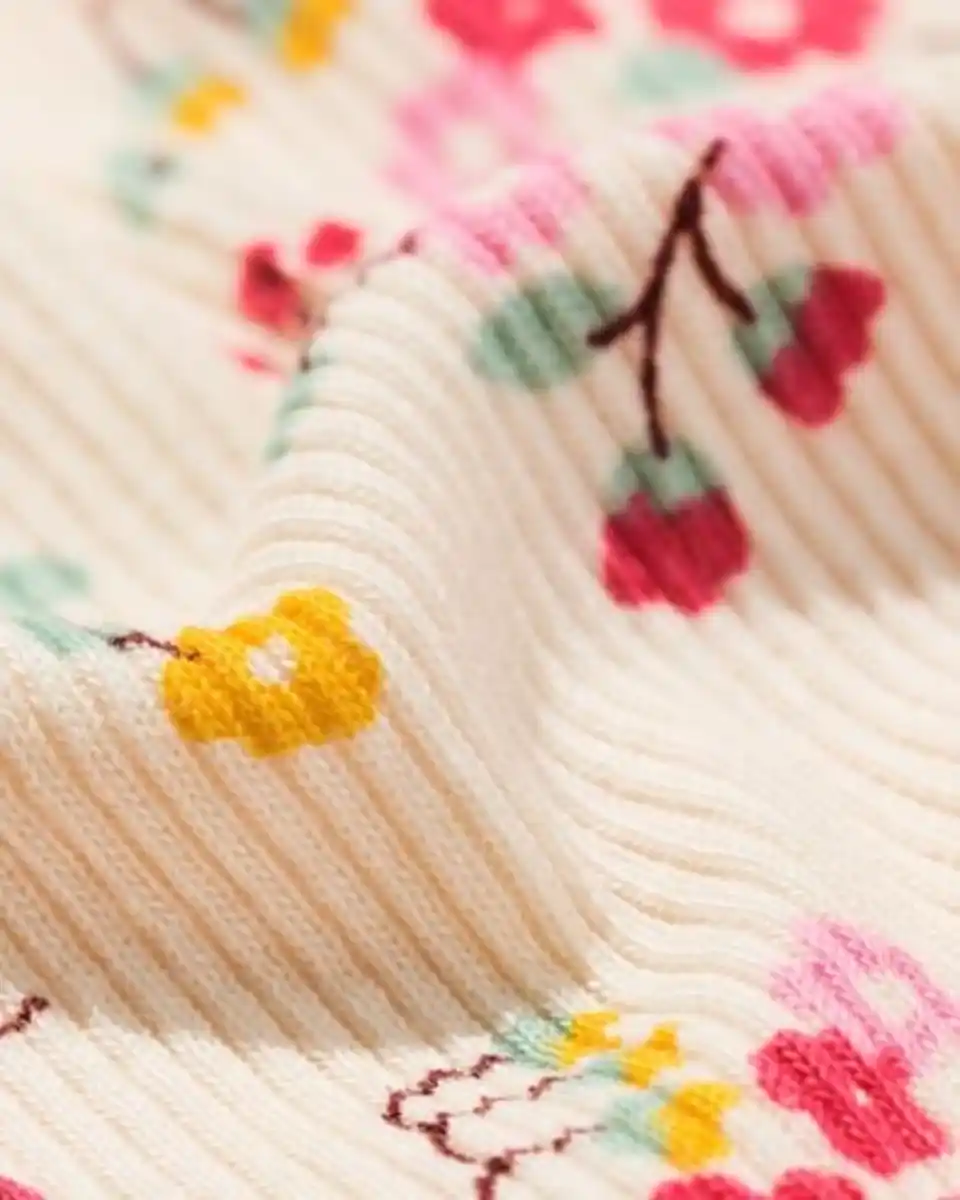 Bild 2 von Kinder-Kurzpyjama, gerippt, Blumen eierschalenfarben
