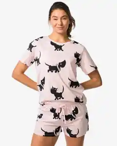 Takkie und Siepie Damen-Kurz-Pyjama aus Jersey hellrosa