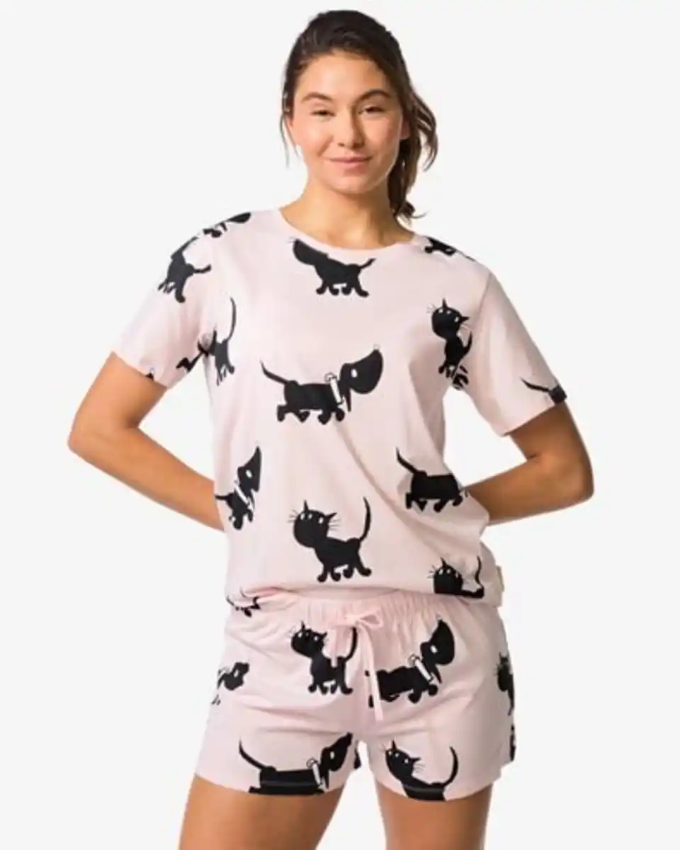 Bild 1 von Takkie und Siepie Damen-Kurz-Pyjama aus Jersey hellrosa