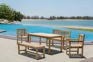 Gartenbank 2-Sitzer 120 cm Naturfarben Teakhlolz, Naturfarben