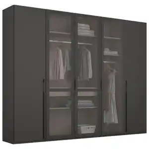 Novel Drehtürenschrank, Graphit, Metall, 9 Fächer, 251x223x60 cm, Blauer Engel, Goldenes M, Made in Germany, Typenauswahl, in verschiedenen Größen erhältlich, Schlafzimmer, Kleiderschränke, Dre