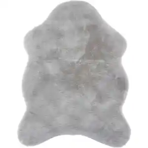 Astra Kunstfell, Silber, Textil, Tierform, 40x60 cm, waschbar, Teppiche & Böden, Teppiche, Fellteppiche