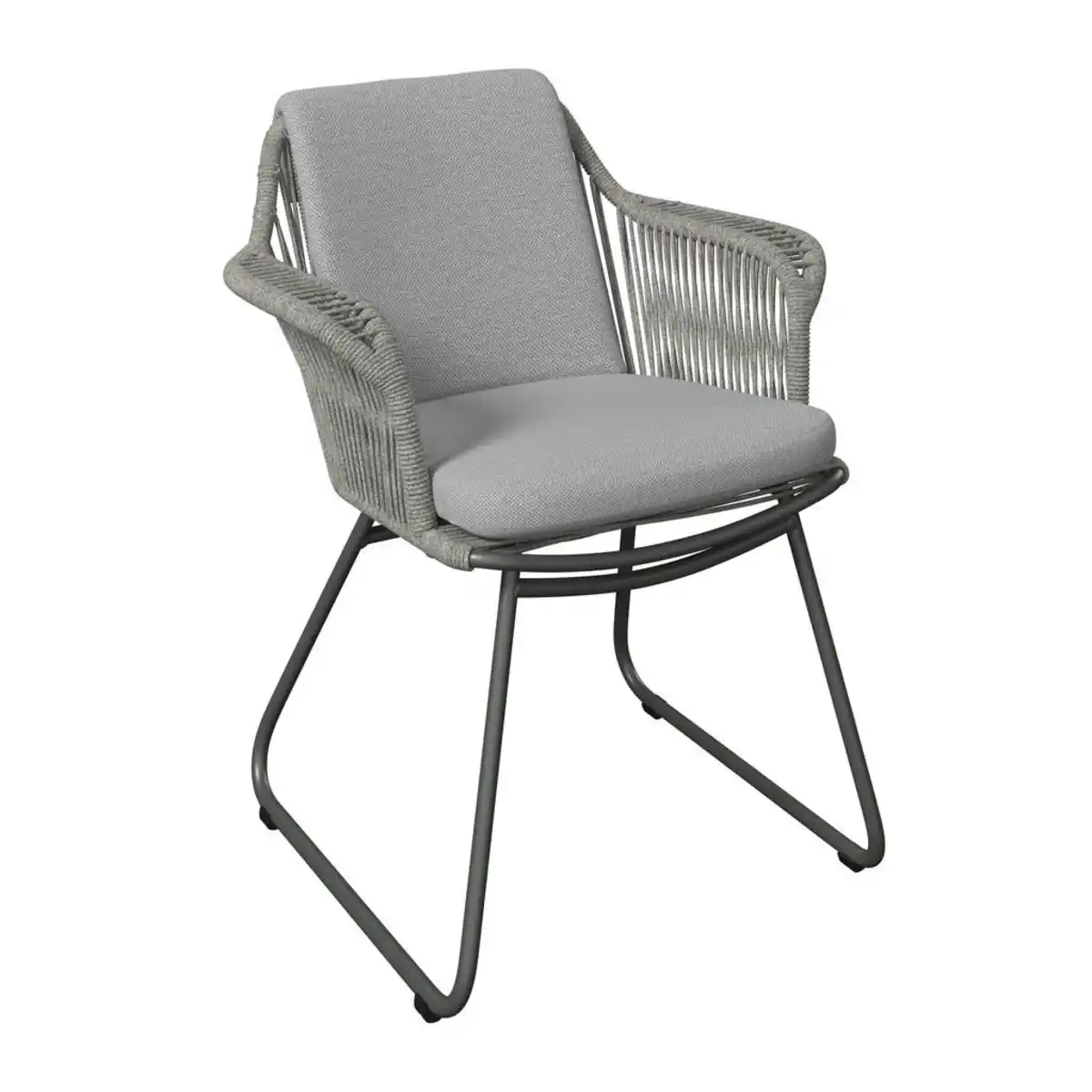 Bild 1 von Amatio Gartensessel, Hellgrau, Dunkelgrau, Metall, Textil, Füllung: Polyester, U-Form, 63x83x67 cm, Gartenmöbel, Gartenstühle, Gartenstühle