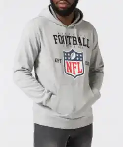 Sweatshirt mit Football-Print, grau melange