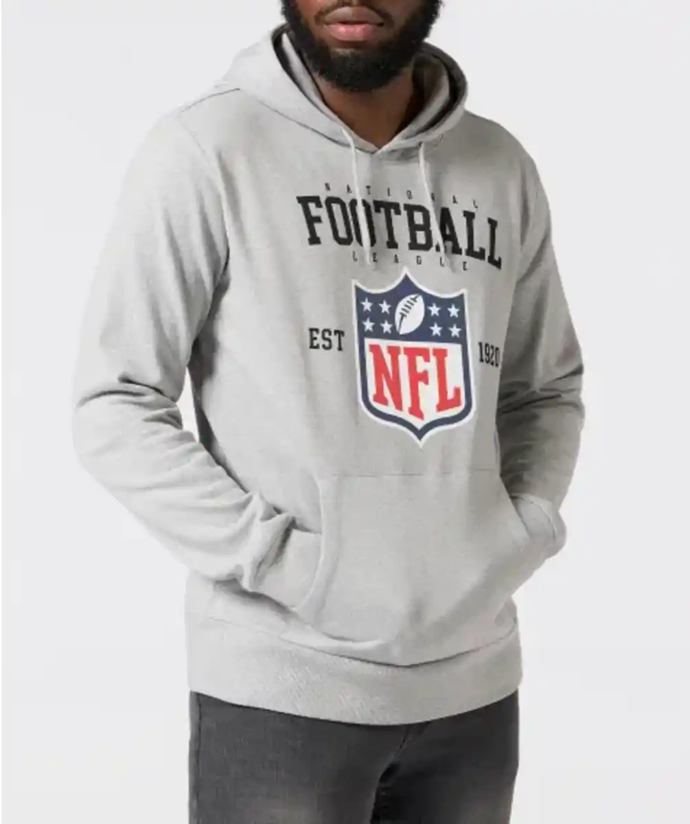 Bild 1 von Sweatshirt mit Football-Print, grau melange