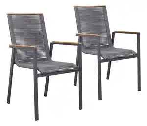 deVries Gartenstühle, 2er-Set, anthrazit