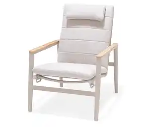 ScanCom Outdoor-Loungesessel mit verstellbarer Rückenlehne, hellgrau