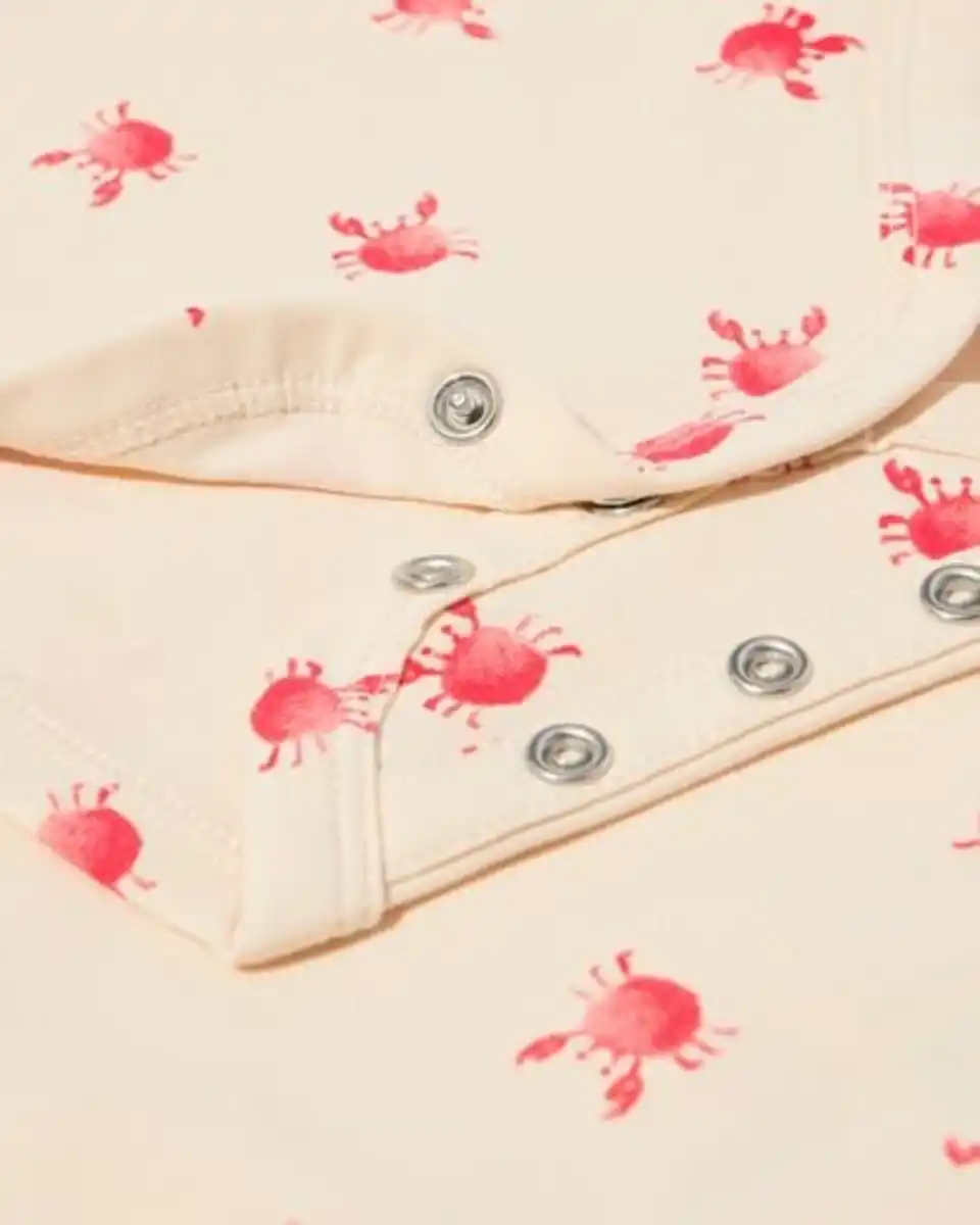 Bild 4 von Mitwachsender Baby-Strampler, Krabben beige