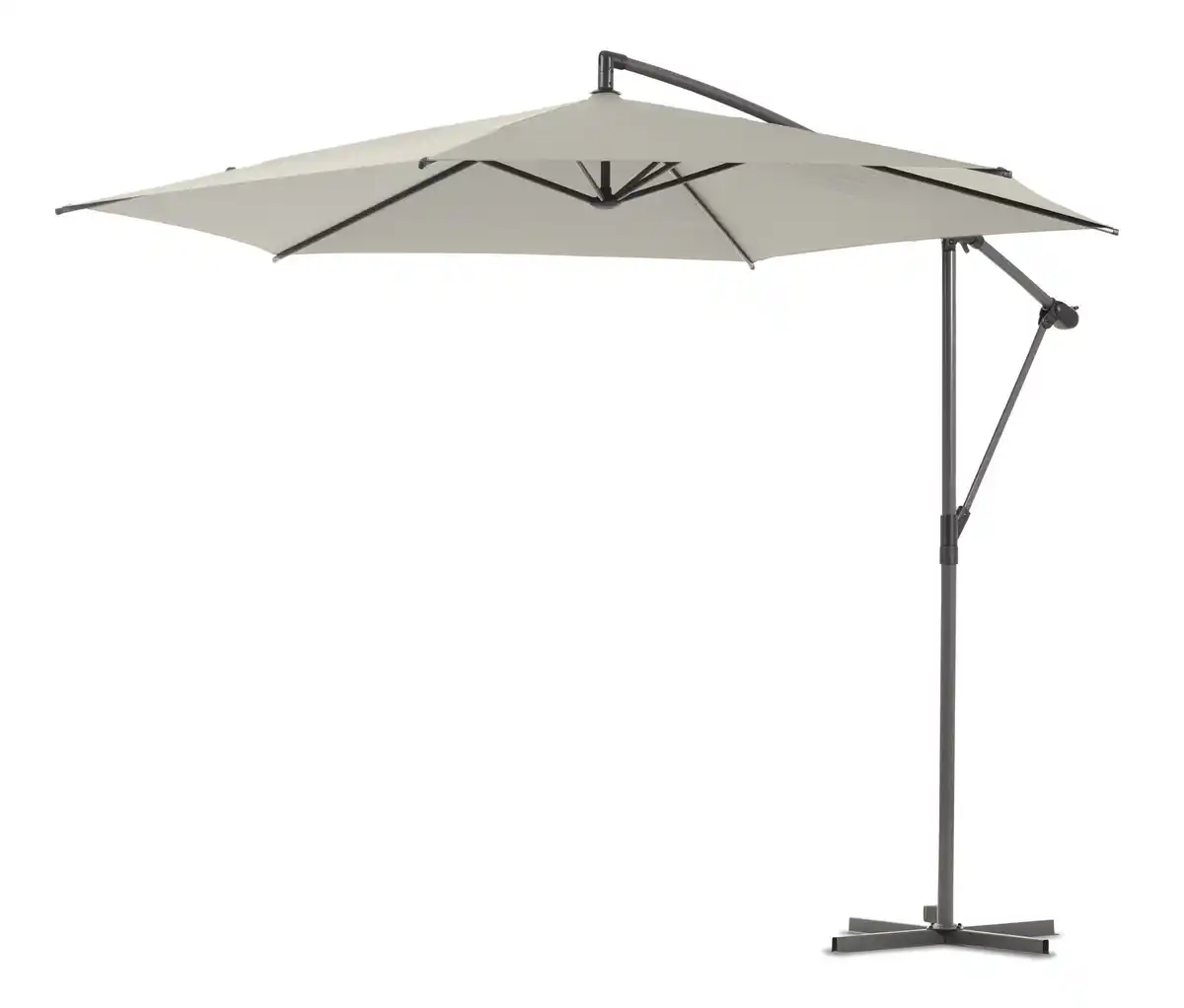 Bild 1 von Leco Ampelschirm* Ø 300 cm, inkl. Schirmständer und Abdeckhaube, hellgrau