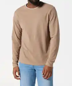 Piqué Langarmshirt, hellbraun