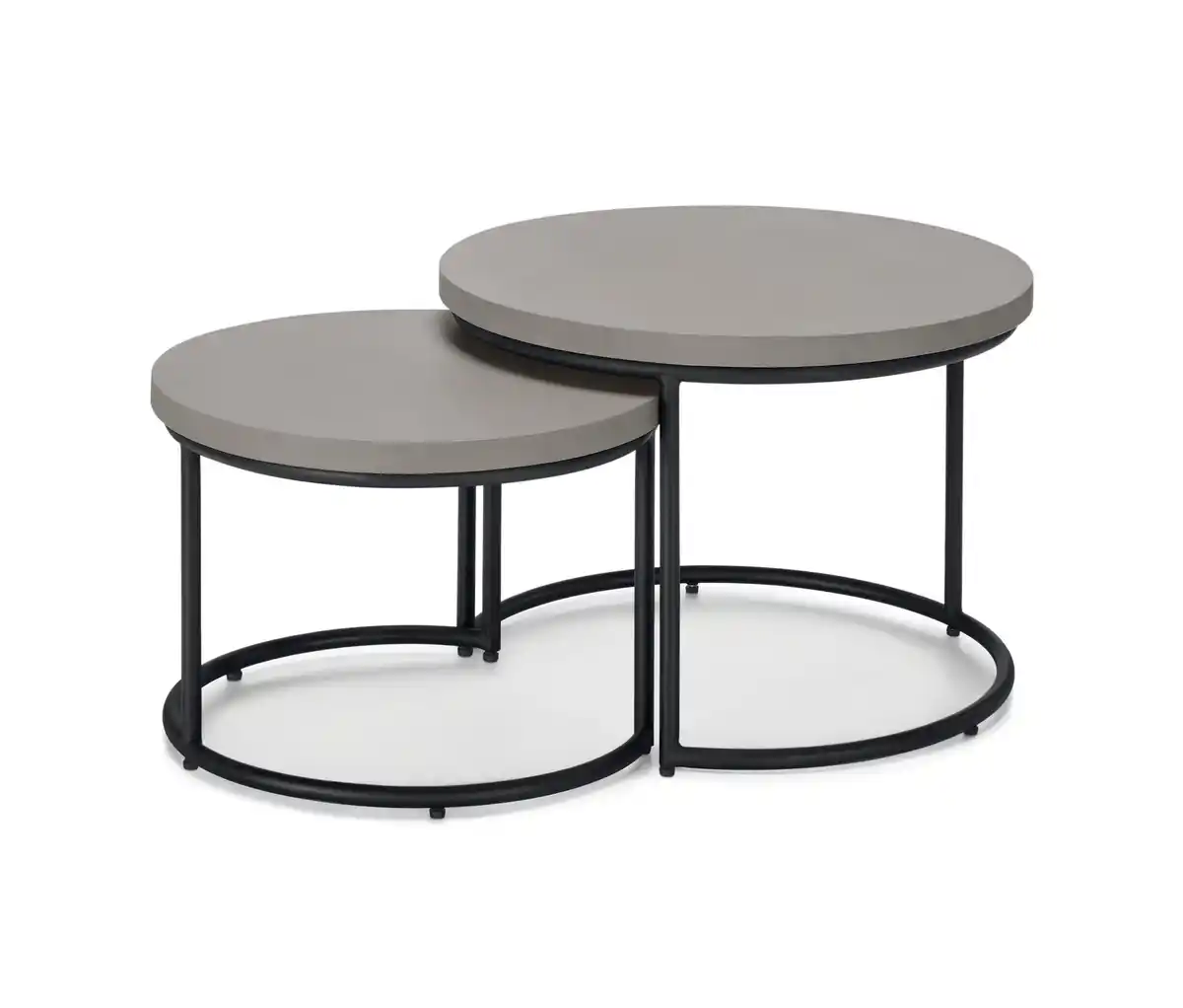 Bild 1 von 2 Garten-Couchtische mit Polyzement-Tischplatte, Ø ca. 50 cm und 60 cm