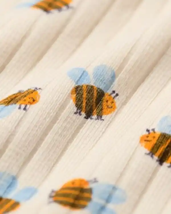 Bild 4 von Mitwachsender Newborn-Wickelstrampler, gerippt, mit Tieren ecru