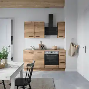 Küchenblock Structura High m. Geräten Eiche dunkel, Eiche dunkel