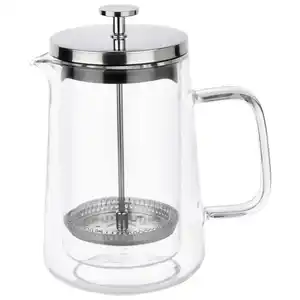 Novel Kaffeebereiter, Klar, Glas, 0.65 L, 19 cm, Lfgb, doppelwandig, Kaffee & Tee, Tee- & Kaffeezubereitung, Kaffeebereiter