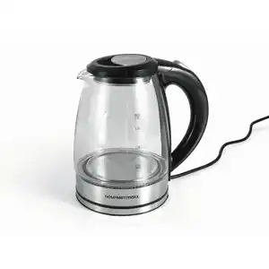 Gourmetmaxx Wasserkocher Gourmetmaxx, Schwarz, Edelstahl, Kunststoff, Glas, 15x23x20.5 cm, Küchengeräte, Wasserkocher