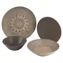 Bild 1 von Novel Kombiservice, Graubraun, Keramik, 24-teilig, Mandala, 500 ml, Lfgb, lebensmittelecht, Essen & Trinken, Geschirr, Geschirr-Sets, Kombiservice