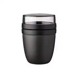 Mepal Joghurtbecher-To-Go Ellipse, Schwarz, Kunststoff, 10.7x10.7x15.1 cm, BPA-frei, Küchenzubehör, Vorratsbehälter, Brotdosen
