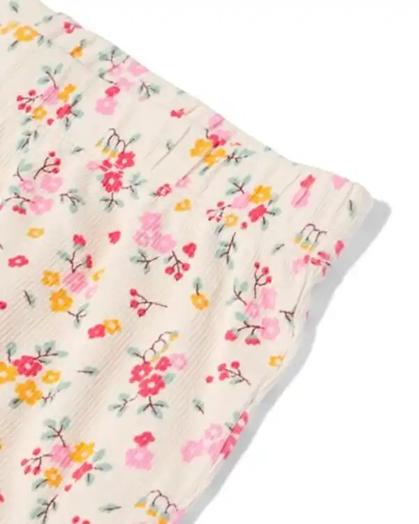 Bild 3 von Kinder-Kurzpyjama, gerippt, Blumen eierschalenfarben
