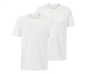 2 T-Shirts mit Rundhalsausschnitt, weiß