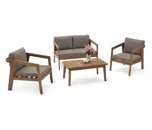 Garten-Lounge-Set mit Textilgeflecht, 4tlg.