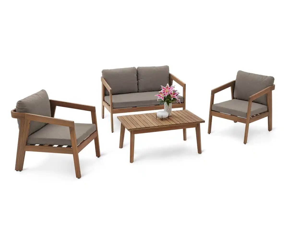 Bild 1 von Garten-Lounge-Set mit Textilgeflecht, 4tlg.