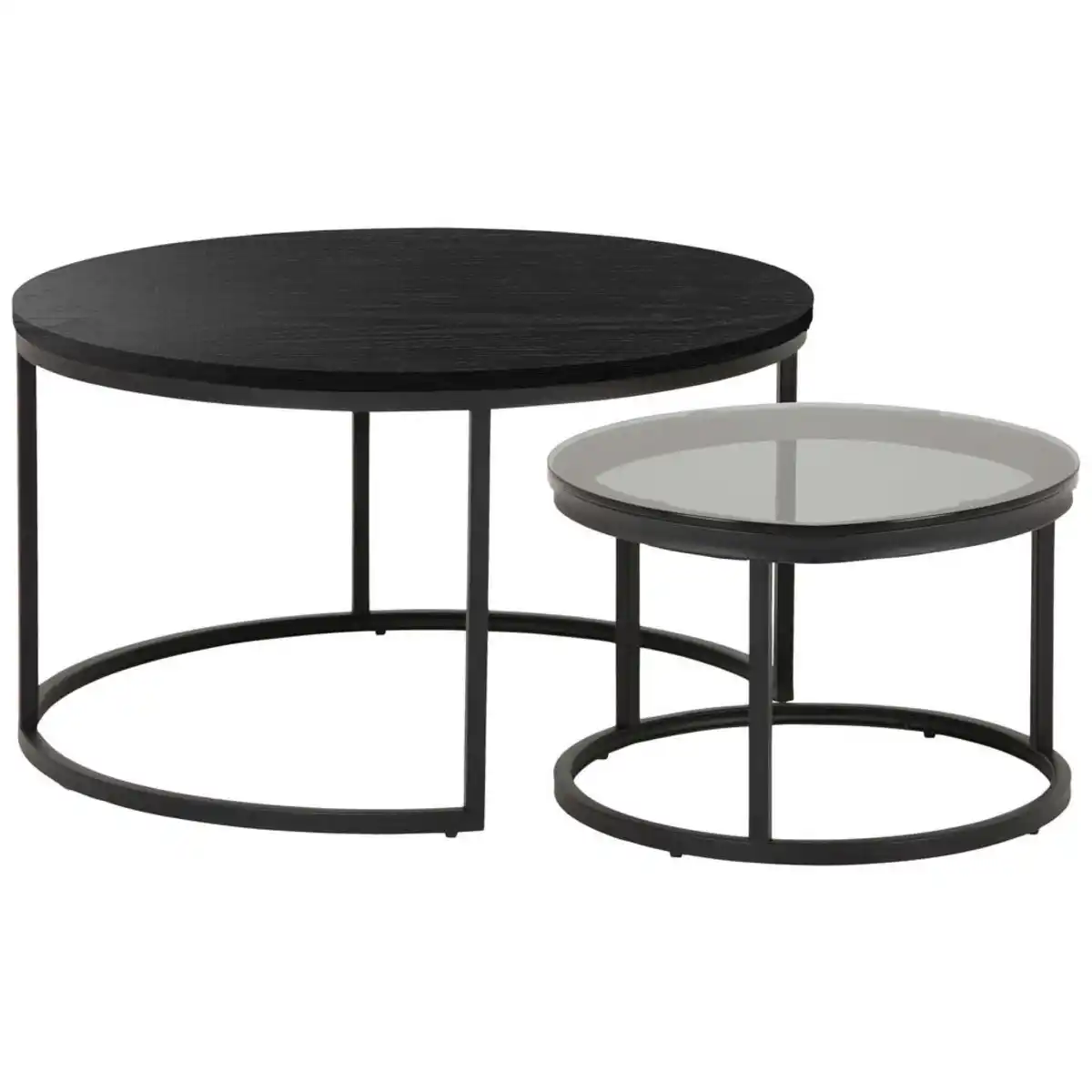 Bild 1 von Mid.you Couchtisch Spiro, Schwarz, Metall, Holzwerkstoff, rund, 80x45x80 cm, Wohnzimmer, Wohnzimmertische, Couchtische