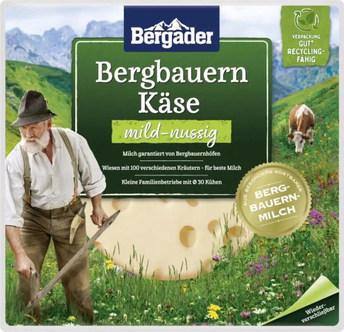 Bild 1 von Bergader Bergbauern Käse mild-nussig