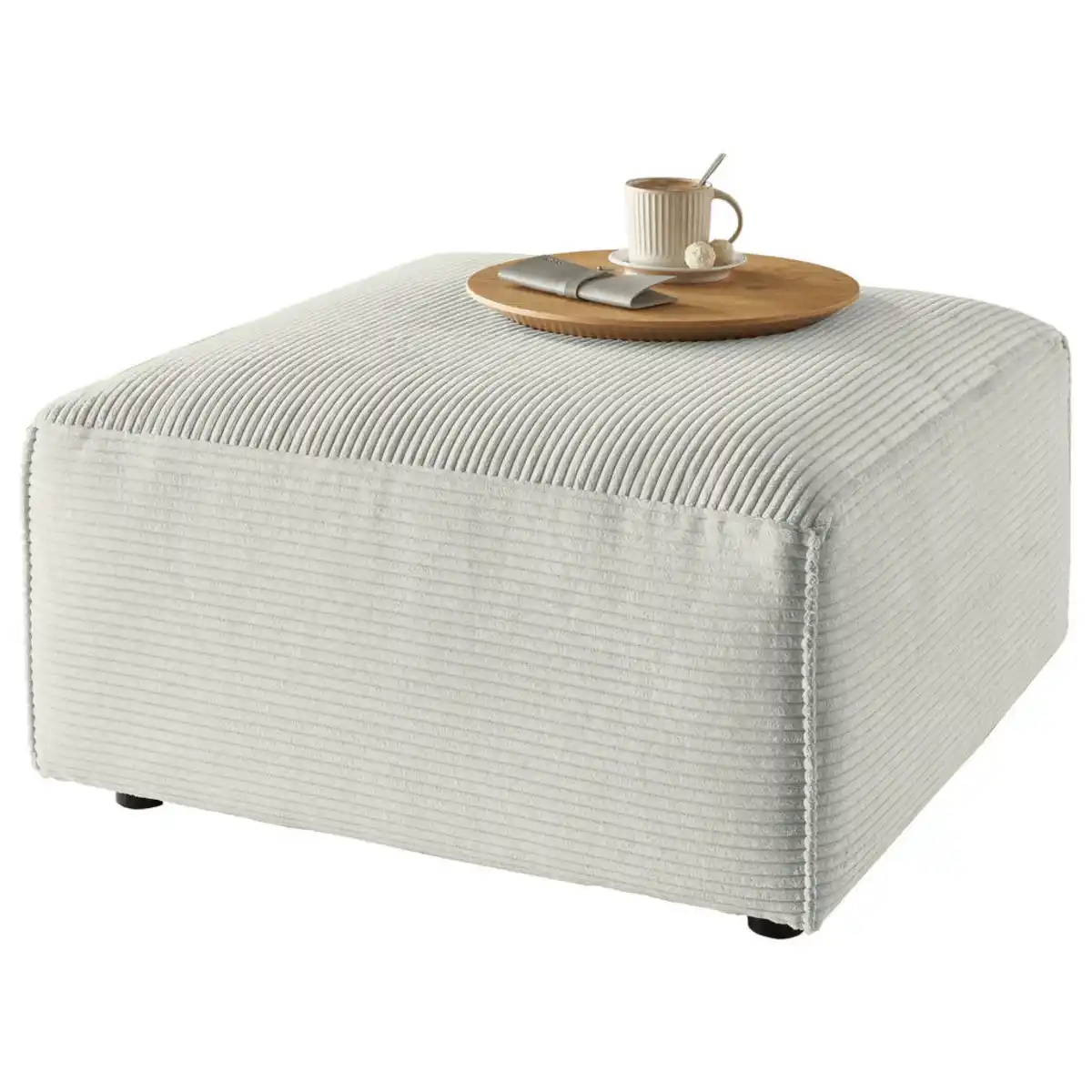 Bild 1 von Pure Home Lifestyle Hocker, Hellgrau, Textil, quadratisch, 80x42x80 cm, Goldenes M, Made in EU, Oeko-Tex® Standard 100, DGM-Emissionslabel, Stoffauswahl, Wohnzimmer, Hocker, Sitzhocker