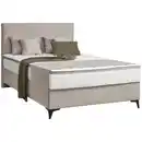Bild 1 von Hom`in Boxspringbett Verona, Beige, Textil, H3, 7-Zonen, Höhe ca. 25 cm, 140x200 cm, gepolstertes Kopfteil, Stoffauswahl, Topper durchgehend, in verschiedenen Größen erhältlich, Matratze Härtegr