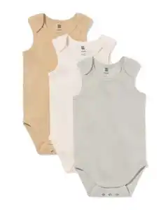 Mitwachsende Baby-Strampler, gerippt – 3 Stück blau