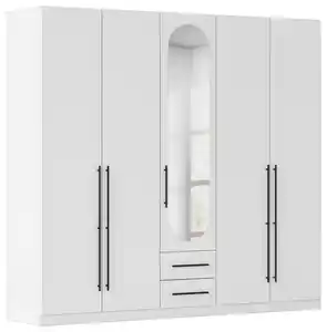 Drehtürenschrank Velora Weiß, Weiß