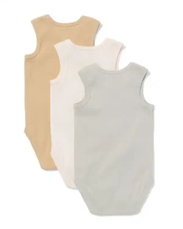 Bild 3 von Mitwachsende Baby-Strampler, gerippt – 3 Stück blau