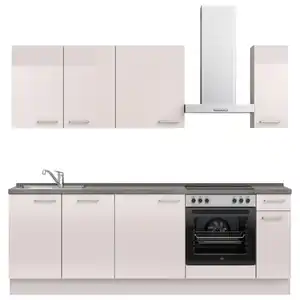 Nobilia Küchenblock Flash, Schiefer, Hellgrau, Metall, 1 Schublade(n) Schubladen, nur wie online abgebildet bestellbar, 240 cm, Blauer Engel, Pefc, Goldenes M, Made in Germany, DGM-Klimapakt, seiten