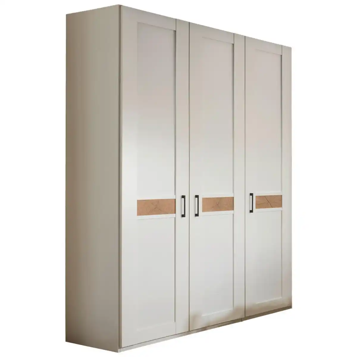 Bild 1 von Landscape Drehtürenschrank, Weiß, Eiche Bianco, Holzwerkstoff, 4 Fächer, 150x216x58 cm, Beimöbel erhältlich, umfangreiches Zubehör in verschiedenen Größen Holzdekoren erhältlich, Schlafzimme