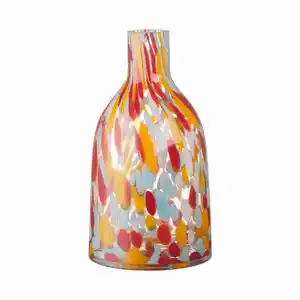 Vase, Mehrfarbig, Glas, bauchig, 25 cm, zum Stellen, auch für frische Blumen geeignet, Dekoration, Vasen, Glasvasen
