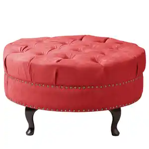 Livetastic Hocker Pako, Rot, Textil, Buche, oval, 80x45x80 cm, Made in EU, Made in Europe, FSC 100%, Wohnzimmer, Hocker, Sitzhocker