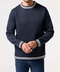 Sweatshirt mit Kontraststreifen, dunkelblau