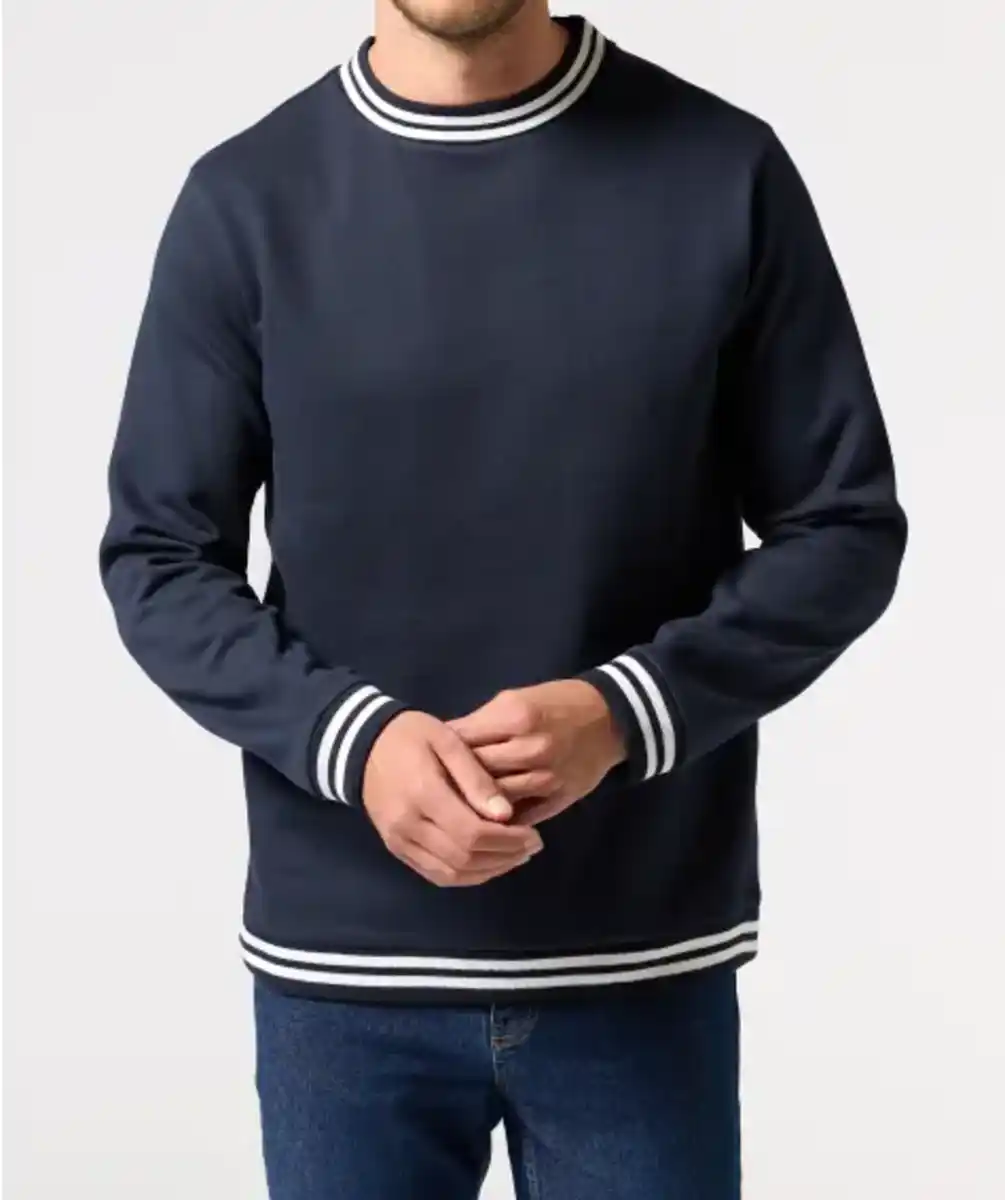 Bild 1 von Sweatshirt mit Kontraststreifen, dunkelblau