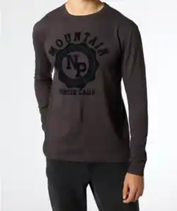Langarmshirt mit Frontprint, anthrazit