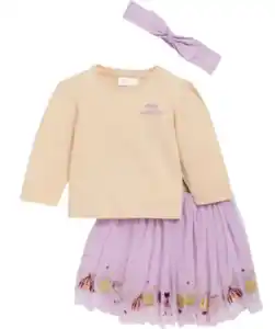 Stirnband + Langarmshirt + Tüllrock, flieder