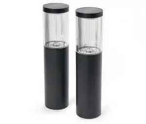 2 Solar-Wegeleuchten, geriffelt