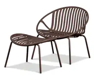 WOOOD Lounge Sessel mit Hocker, braun