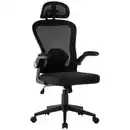 Bild 1 von Carryhome Drehstuhl, Schwarz, Kunststoff, Textil, Drehkreuz, 59x118-128x64 cm, Sitzfläche 360° drehbar, Arbeitszimmer, Bürostühle, Drehstühle