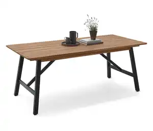 Ausziehbarer Gartentisch mit rustikalem Gestell, ca. 200‒250 cm
