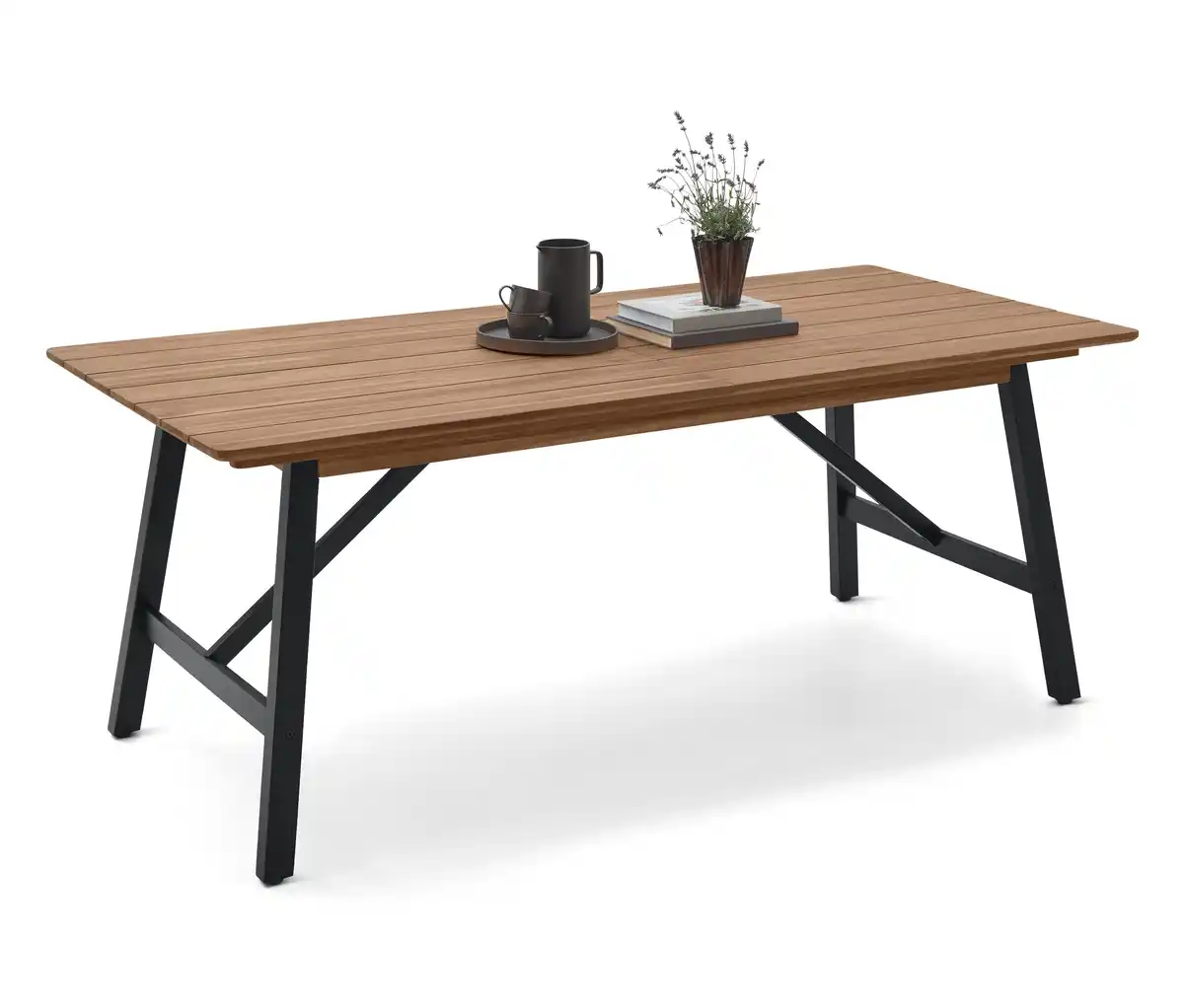 Bild 1 von Ausziehbarer Gartentisch mit rustikalem Gestell, ca. 200‒250 cm