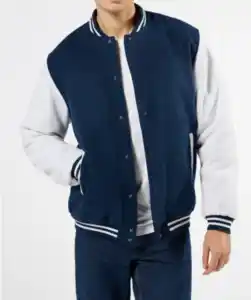 Collegejacke mit Kontrastärmeln, dunkelblau