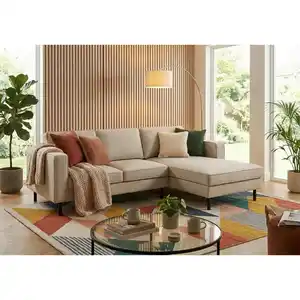 Trendmanufaktur Ecksofa Watkins, Sand, Textil, 4-Sitzer, Füllung: Schaumstoff, seitenverkehrt montierbar, L-Form, 232x161 cm, Made in EU, Rücken echt, Armteil links, rechts, Wohnzimmer, Sofas & Cou