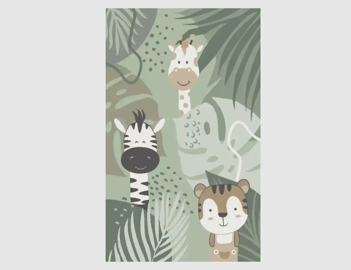 Bild 1 von Kinderteppich Dschungel Grün